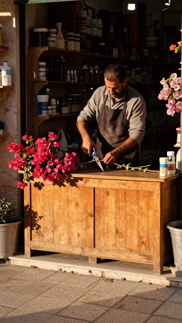 Garden Shears in Amman at Late Afternoon Light in in Amman, Jordan