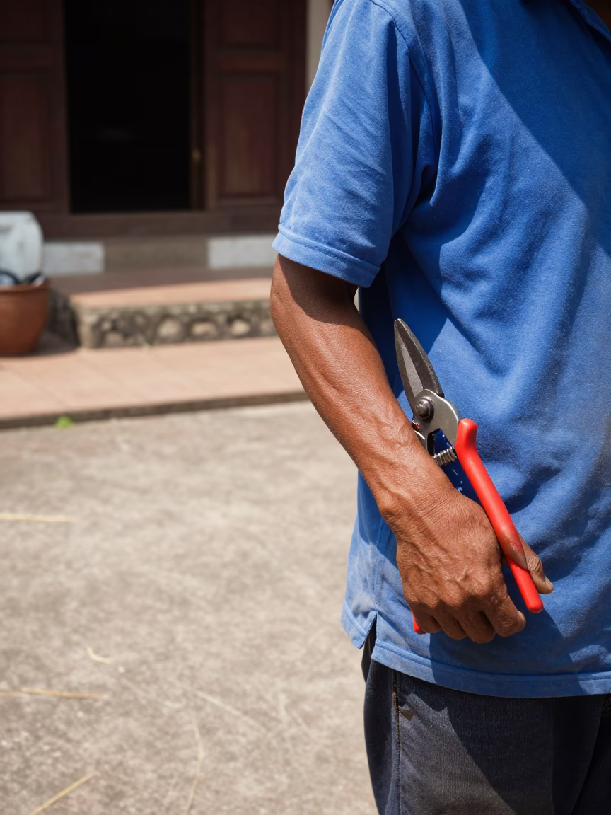 Gardener in Luang Prabang in in Luang Prabang, Laos