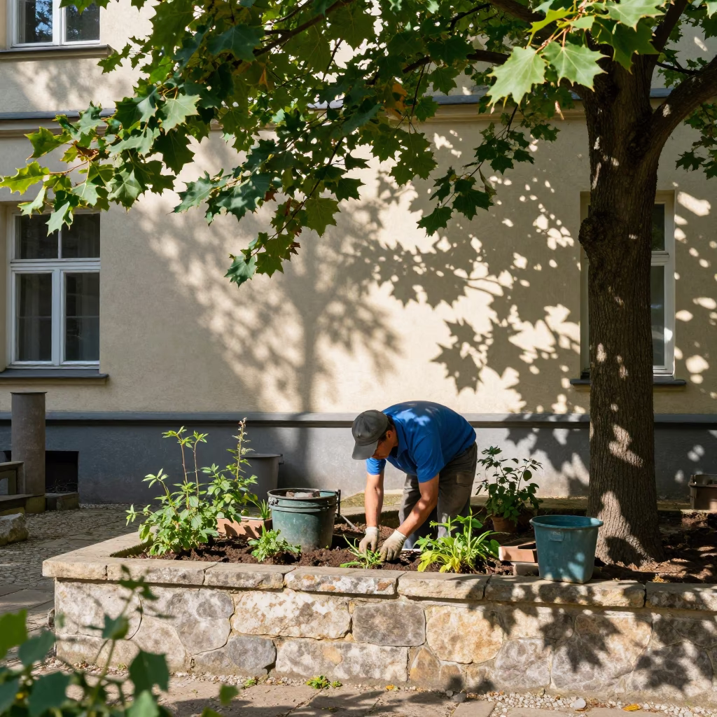 Gardener Working in Berlin in in Berlin, Germany