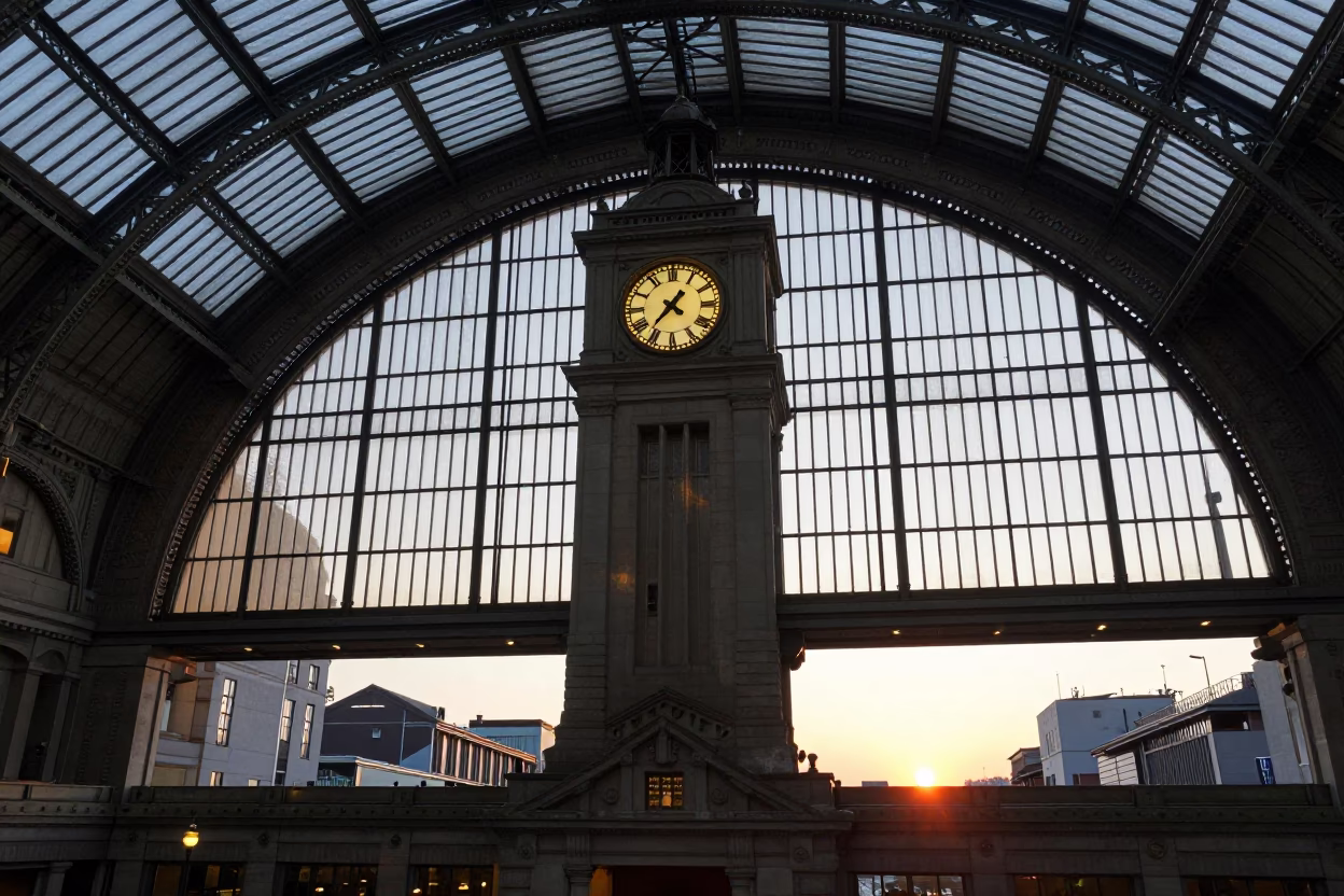 Gare Centrale Clock Tower at Sunset in Montreal Quebec Canada in in Montreal, Quebec, Canada