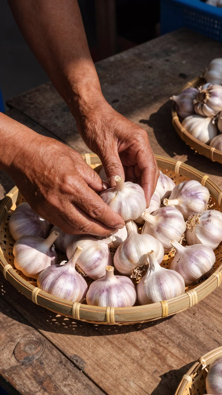 Garlic Bulbs in Chiang Mai in in Chiang Mai, Thailand