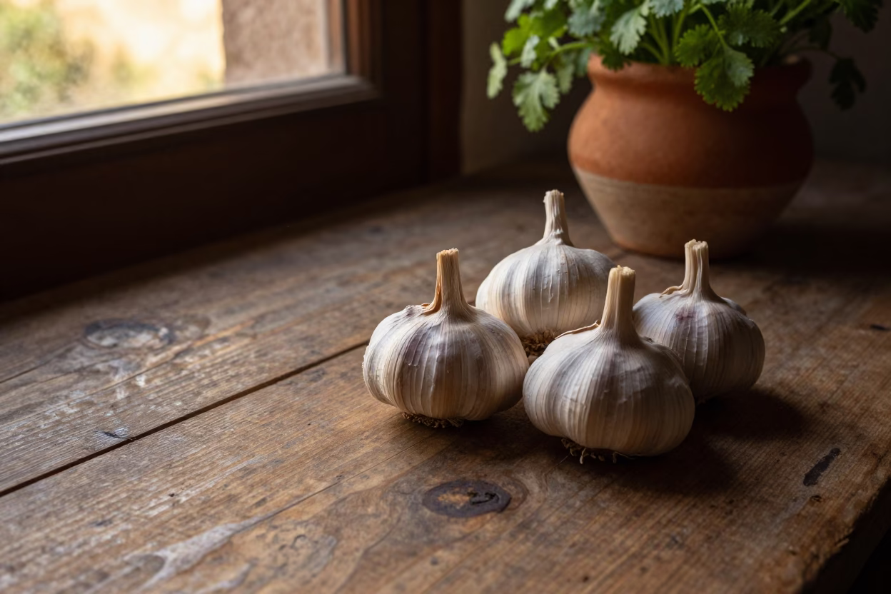 Garlic Bulbs in Oaxaca in in Oaxaca, Mexico