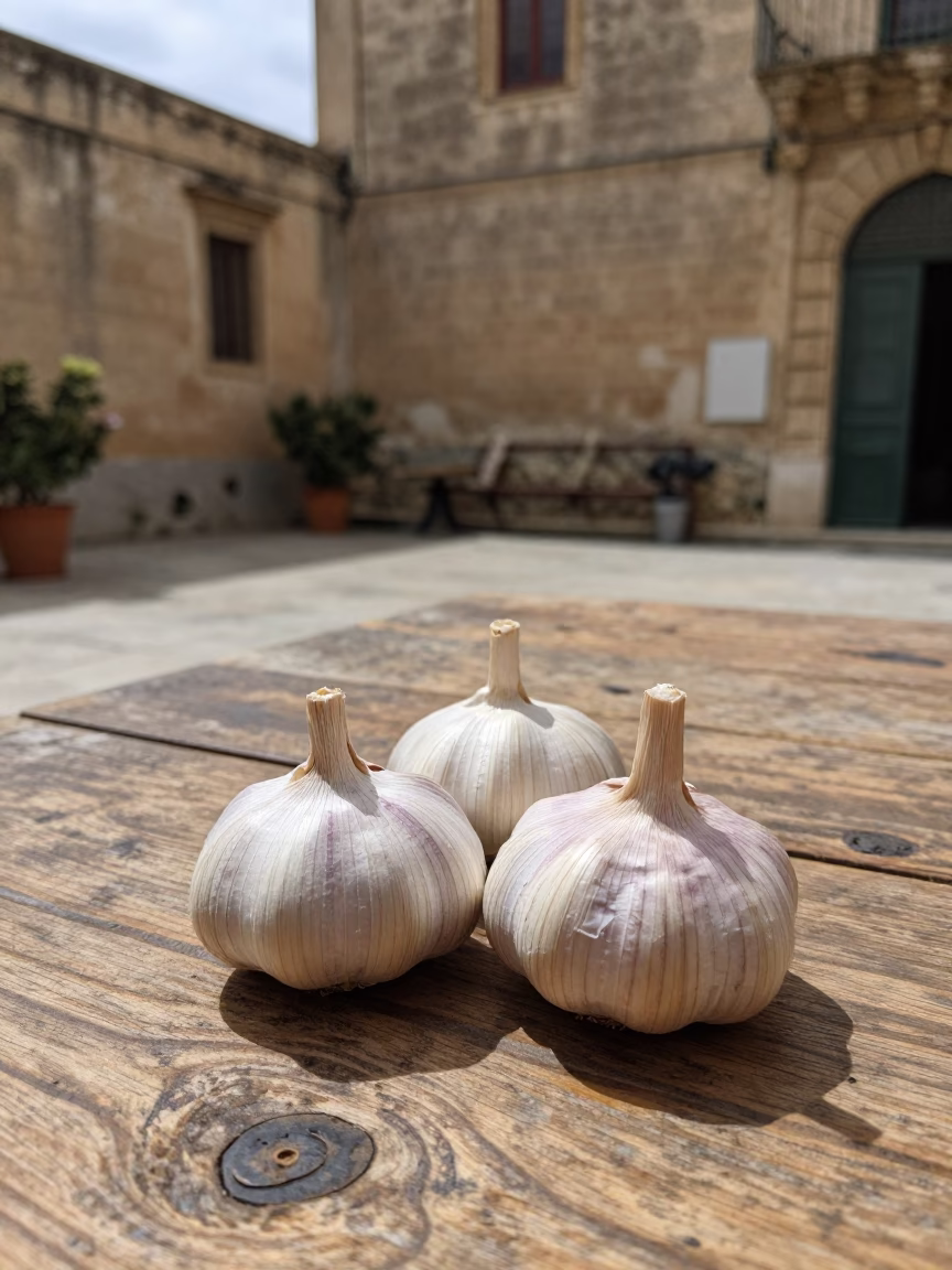 Garlic Bulbs in Palermo in in Palermo, Italy