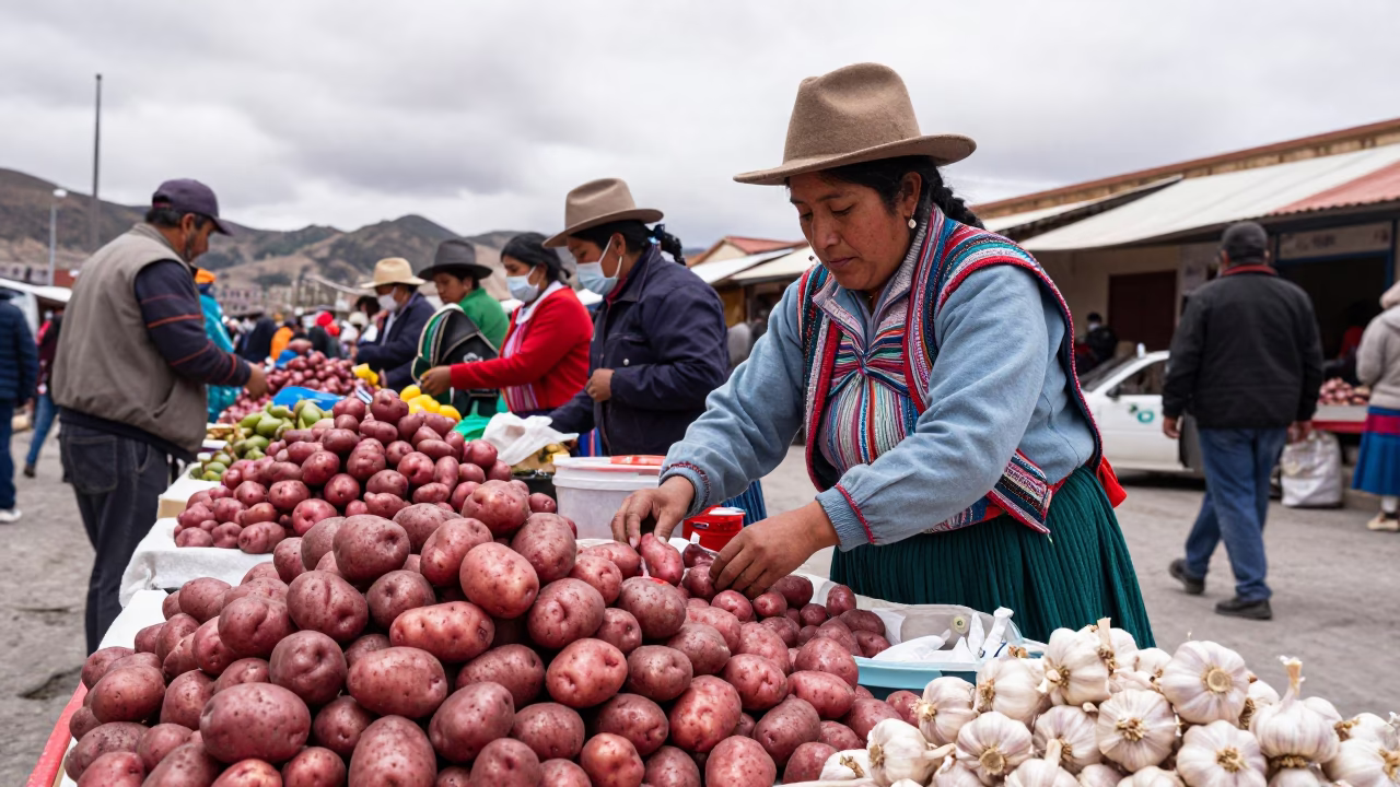 Garlic in La Paz in in La Paz, Bolivia
