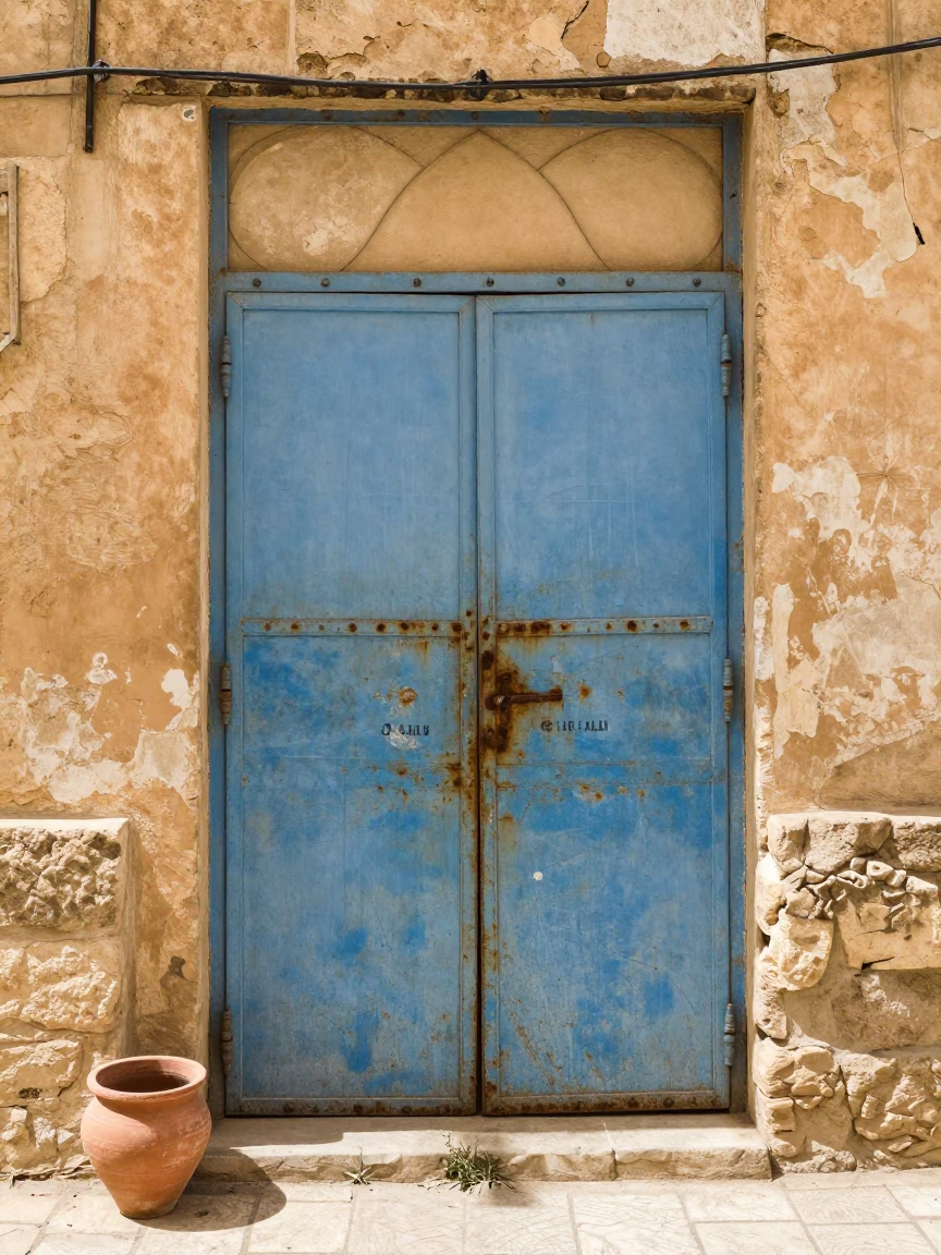 Gate And Terracotta Bowl in Amman in in Amman, Jordan