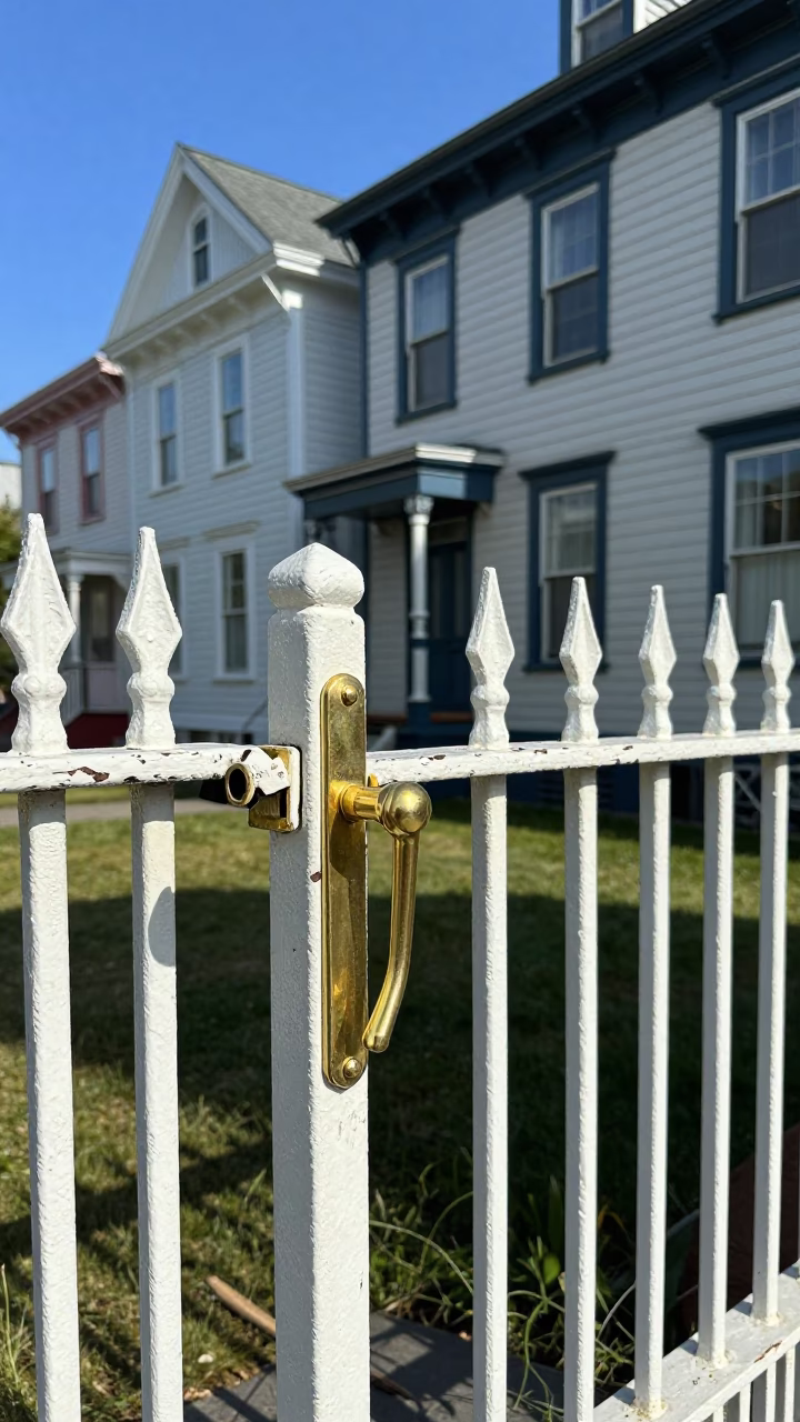 Gate at Afternoon Light in in Halifax, Nova Scotia, Canada