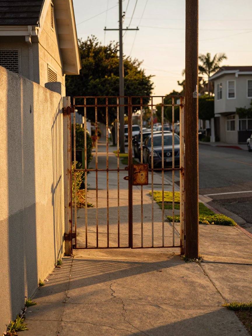 Gate Neighborhood at Golden Hour in Los Angeles in in Los Angeles, California, United States