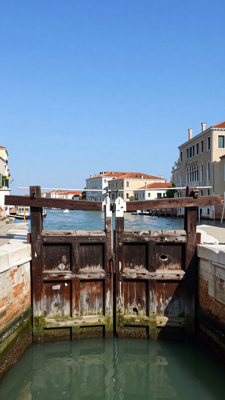 Gates Askew in Venice at The Flat Glare Of Noon Light in in Venice, Italy