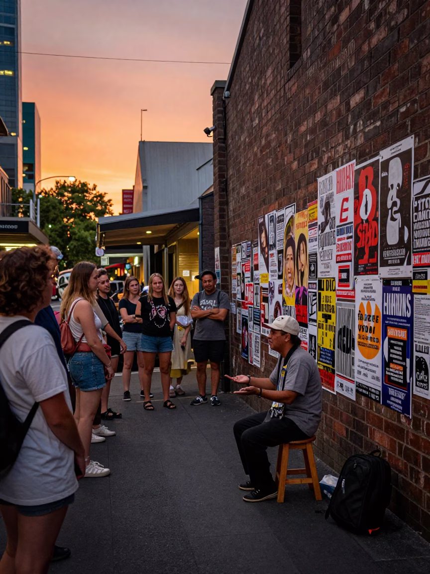 Gathering Crowd in Melbourne in in Melbourne, Victoria, Australia