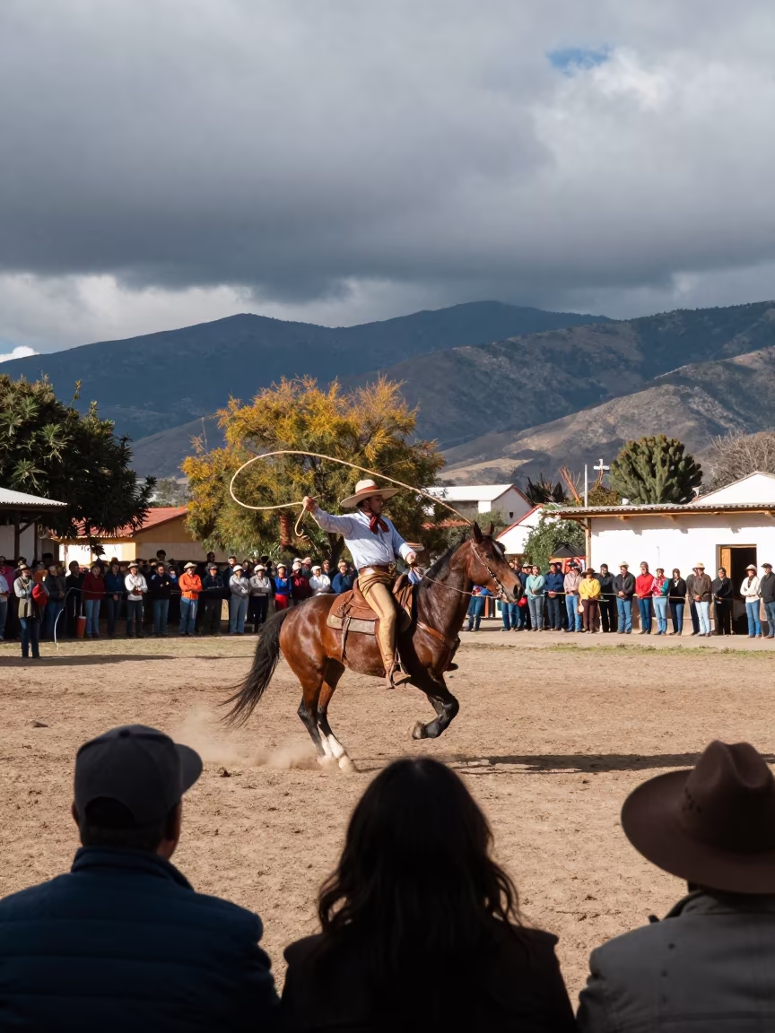 Gaucho Lasso Demonstration at Bahawalnagar Festival in at a public square during a festival in Bahawalnagar