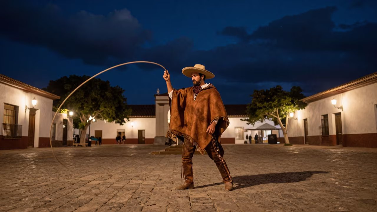 Gaucho Lasso Night Festival in Ulsan Square in at a public square during a festival in Ulsan