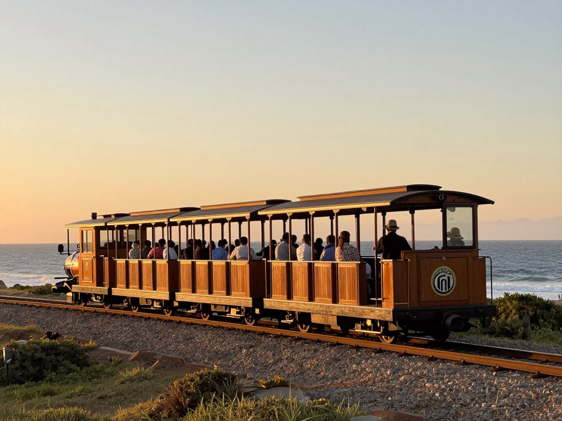 Gauge Train in Durban at Sunset Light in in Durban, South Africa