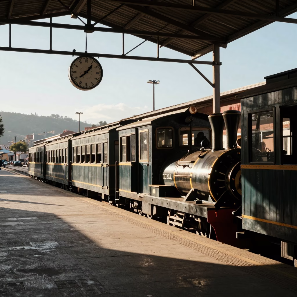 Gauge Train in La Paz at The Early Afternoon Light in in La Paz, Bolivia