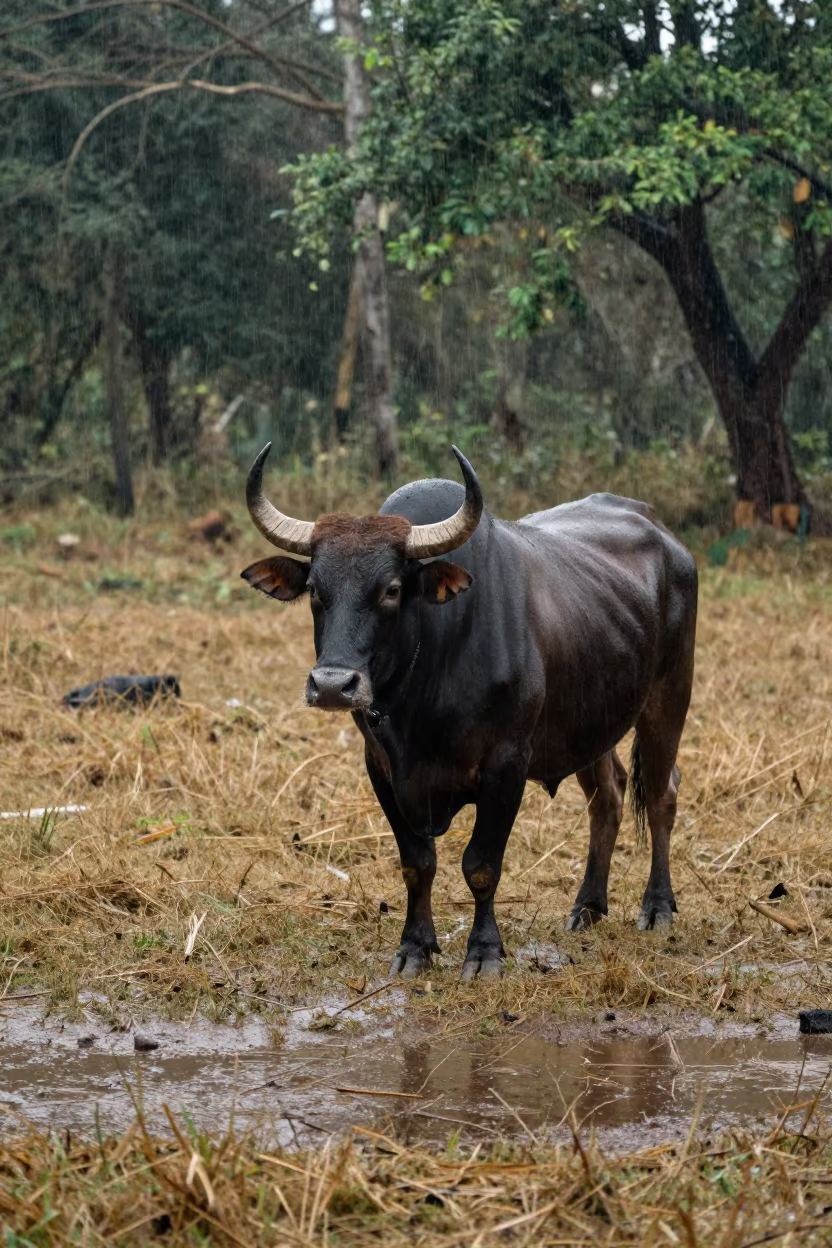 Gaur Bull in Dry Season Rain Near Quezon City in near Quezon City