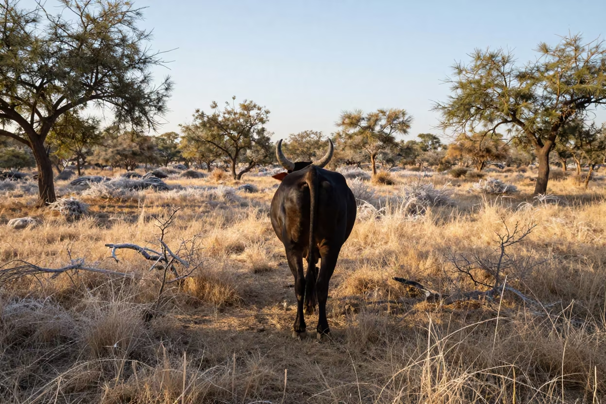 Gaur Bull in Rajasthan Mountain Light in in Rajasthan