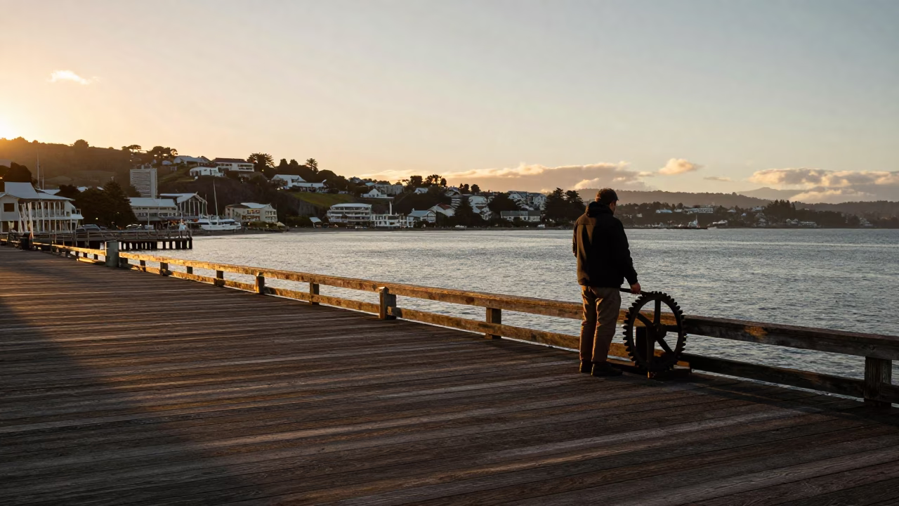 Gear in Wellington at Golden Hour in in Wellington, New Zealand