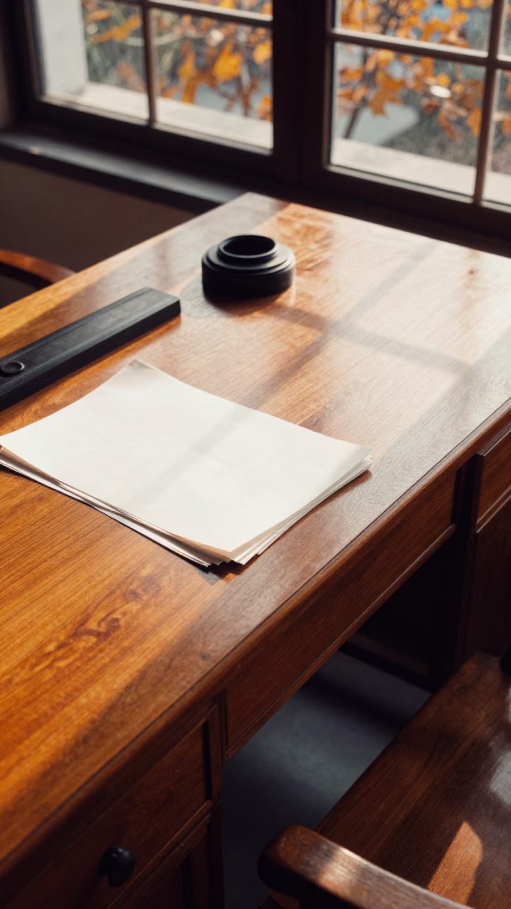Gegenschein Glow on Autumn Desk Near Changsha in on a writing desk near Changsha