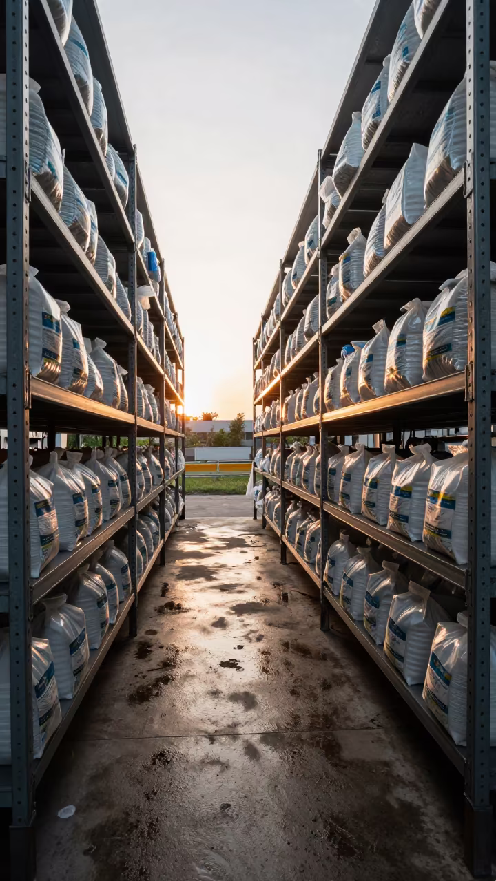 Gel Pack Freezer Shelf Sunset Reflections Tyre in inside a chilled distribution bay in Tyre