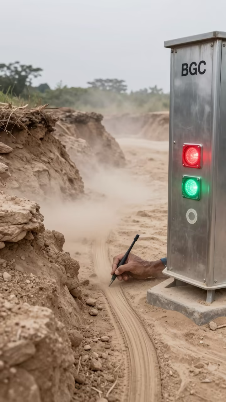Geologist Sketching Fault Line in Manila Loess Dust in in BGC, Manila