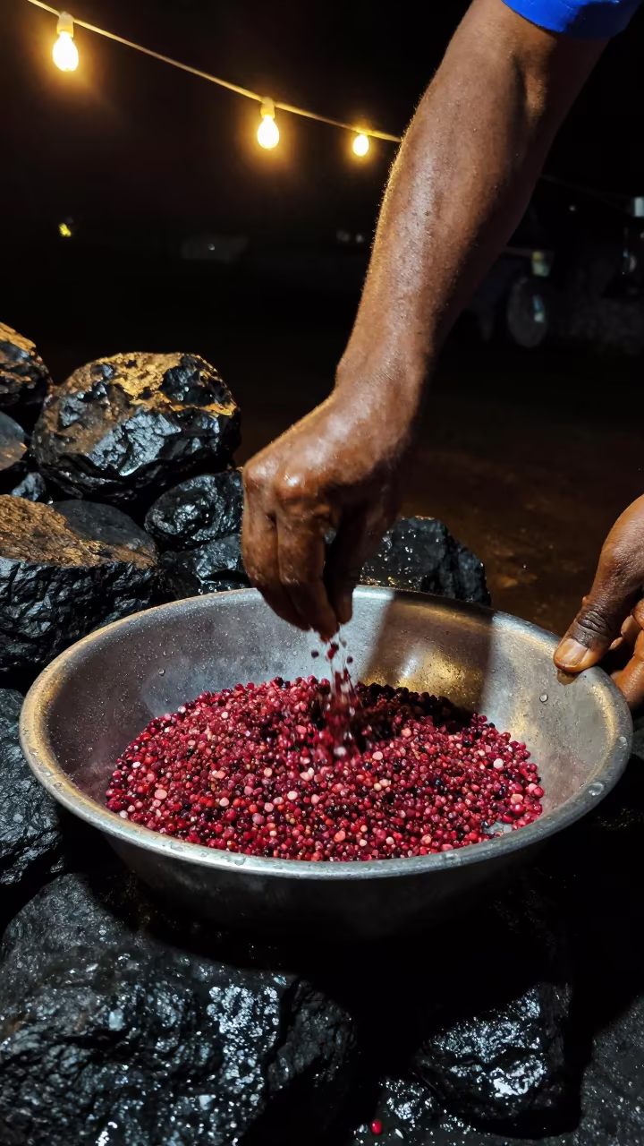 Geologist Washing Garnet Sand Night Enugu in in Enugu