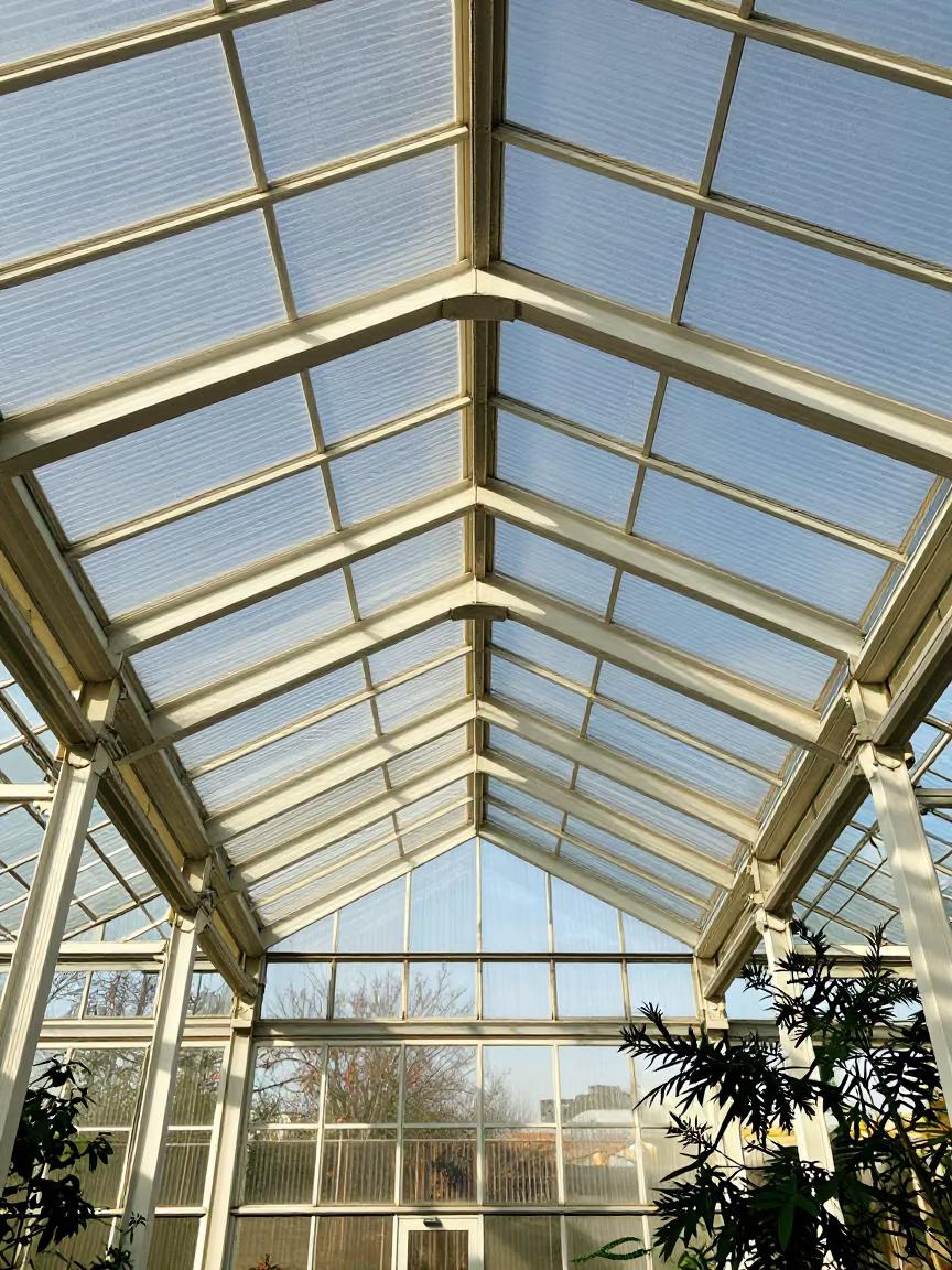 Geometric Greenhouse Roof Pattern Kanazawa in under translucent greenhouse roofing in Kanazawa
