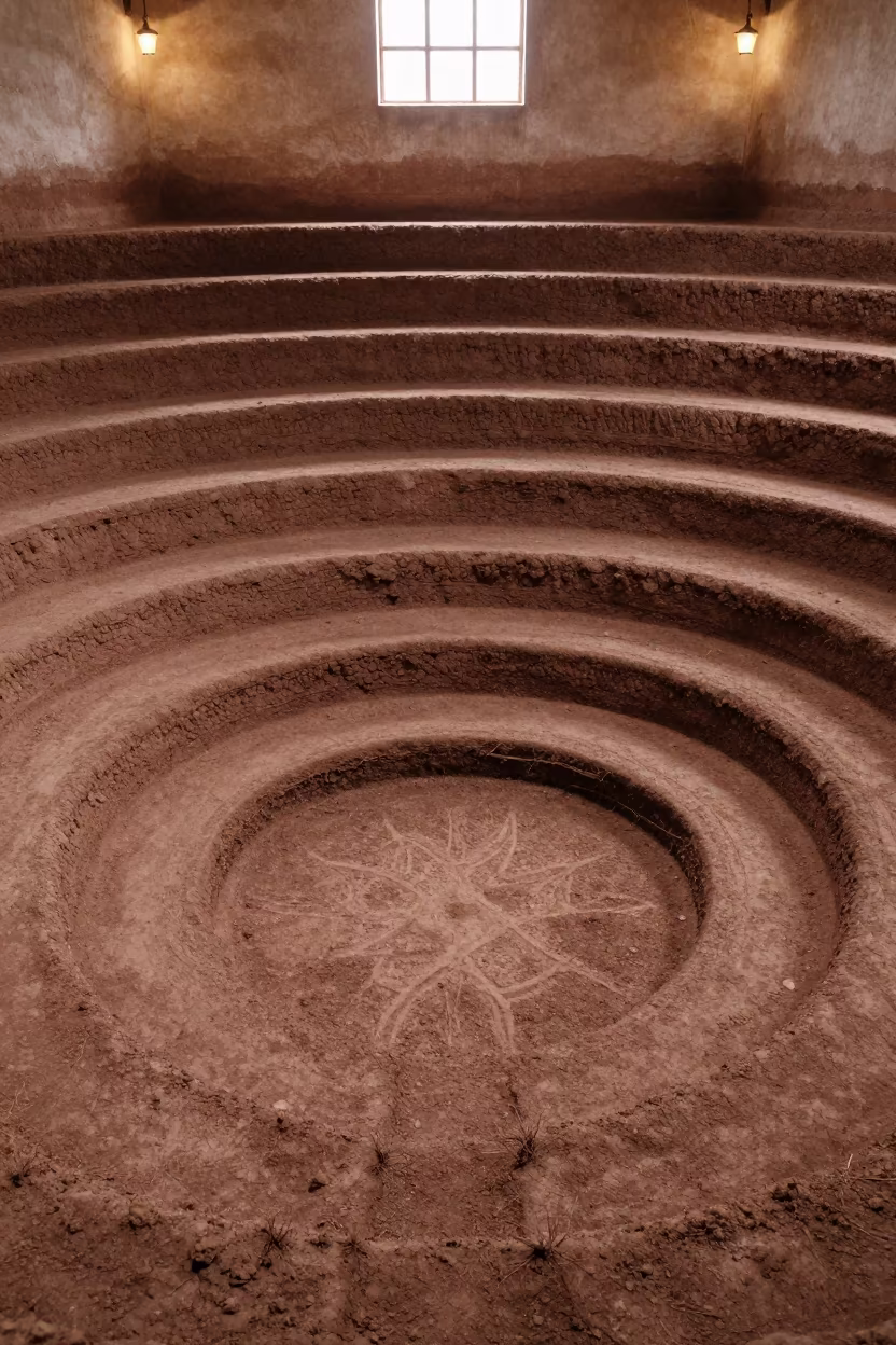 Geometric Terrace Steps La Paz Valley Floor in near Zona Sur, La Paz