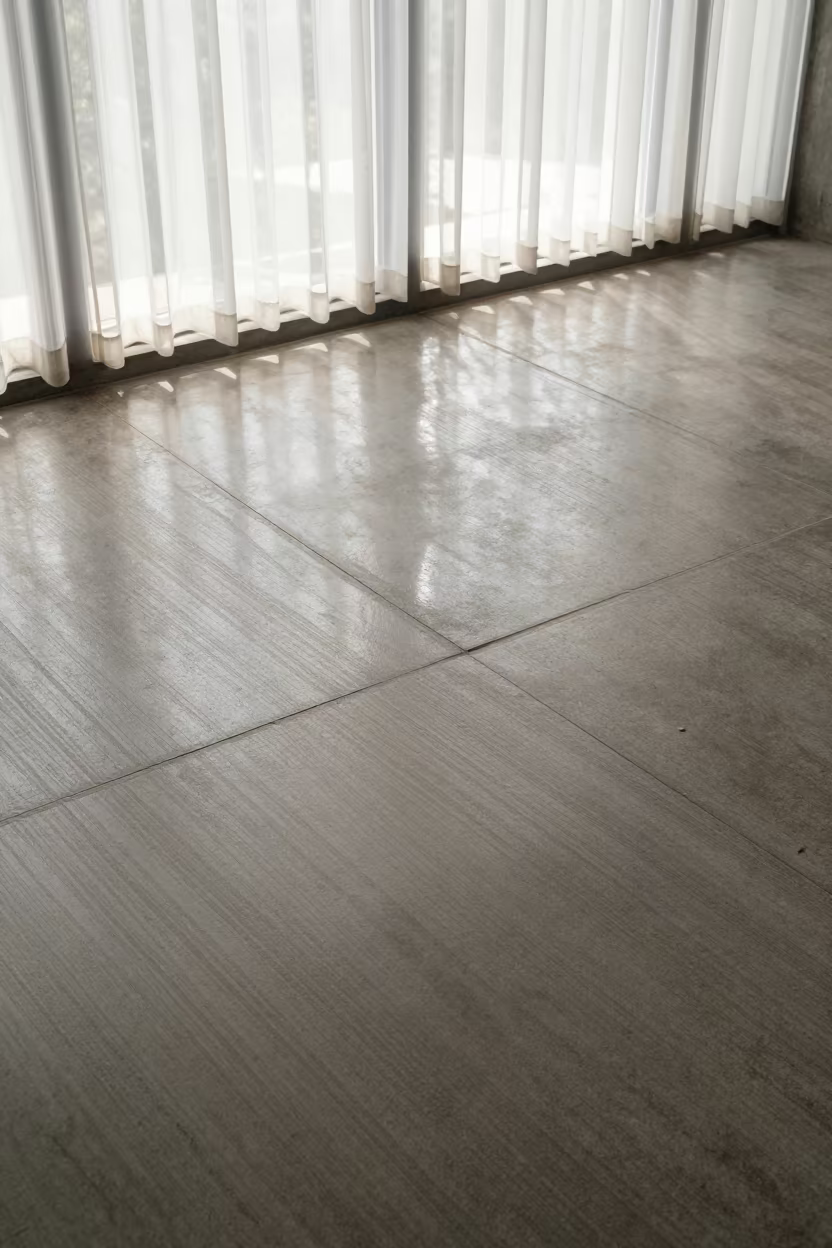 Geometric Window Grid Pattern Above Concrete Lobby in inside a ribbed concrete lobby near Bharuch
