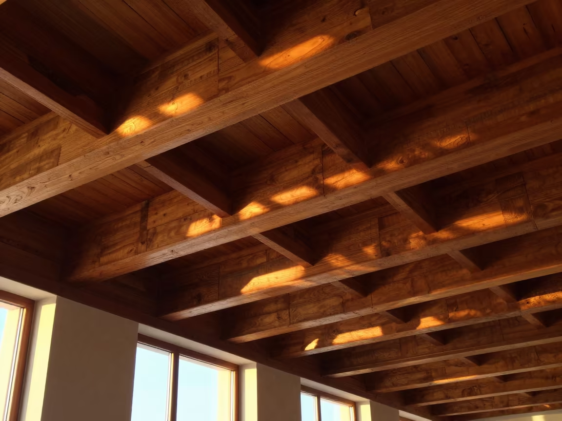 Geometric Wooden Ceiling Beams Ankara Atrium in inside a vaulted atrium in Ankara