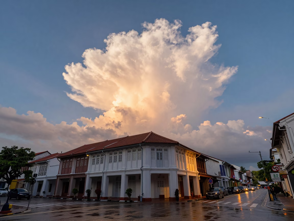 George Town Glory Cloud at The Early Evening Light in in George Town, Malaysia