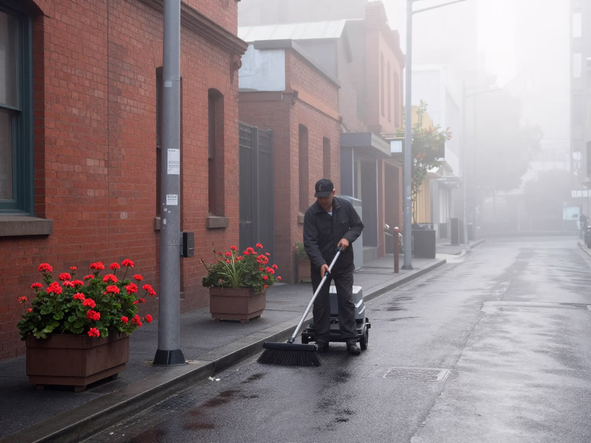 Geraniums in Melbourne at Dawn Light in in Melbourne, Victoria, Australia