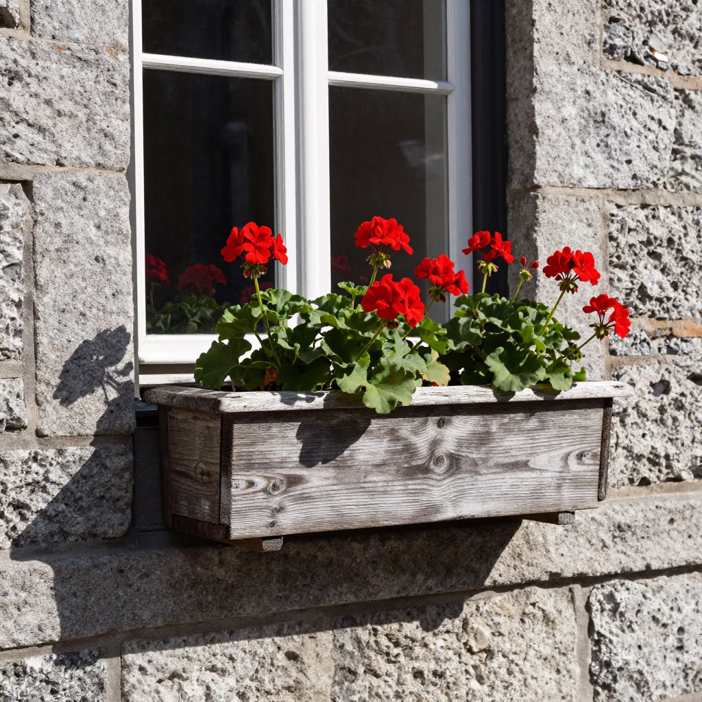 Geraniums in Quebec City in in Quebec City, Quebec, Canada