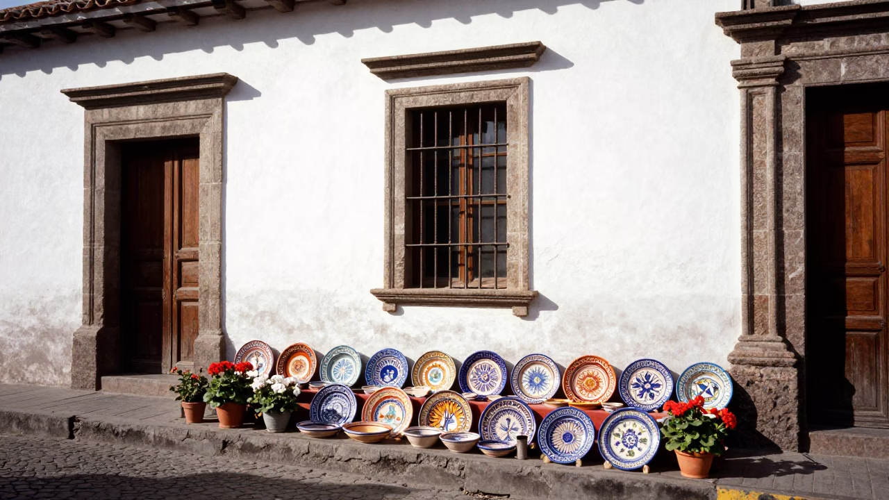 Geraniums in Quito at Noon Light in in Quito, Ecuador