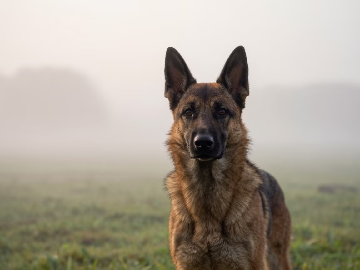 German Spitz Portrait at Dawn in Kandahar Garden in near a garden edge with soft morning light and an uncluttered background in Kandahar