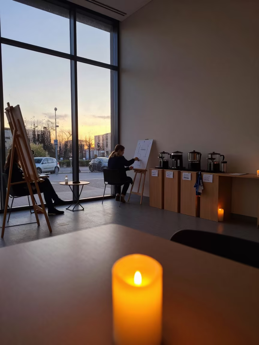 Getafe Conference Foyer at Sunset in inside a conference room in Getafe