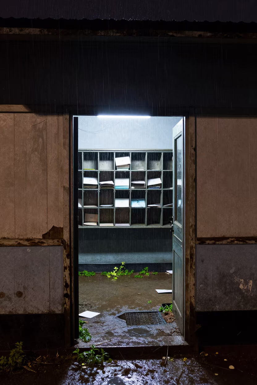 Ghost Post Office Uttar Pradesh Winter Rain Midnight in in Uttar Pradesh