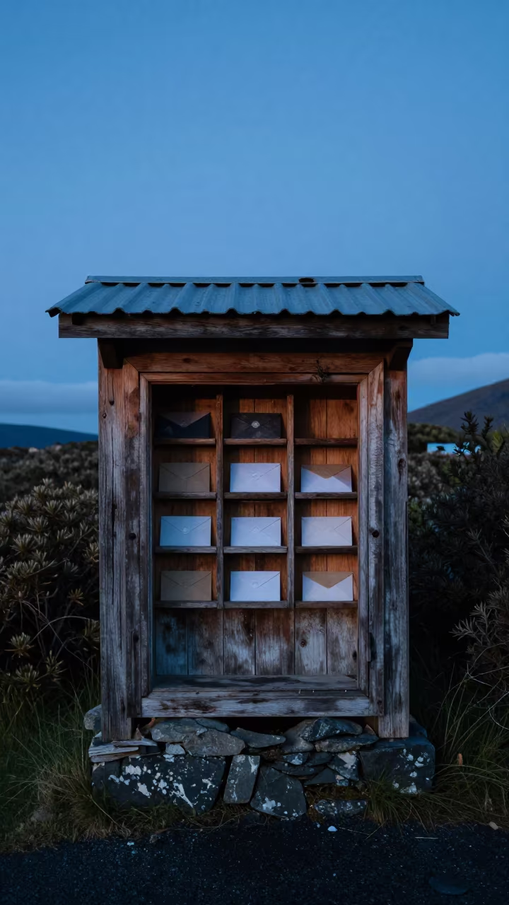 Ghost Town Post Office Ruins Patagonia Evening in inside a roofless nave in Patagonia