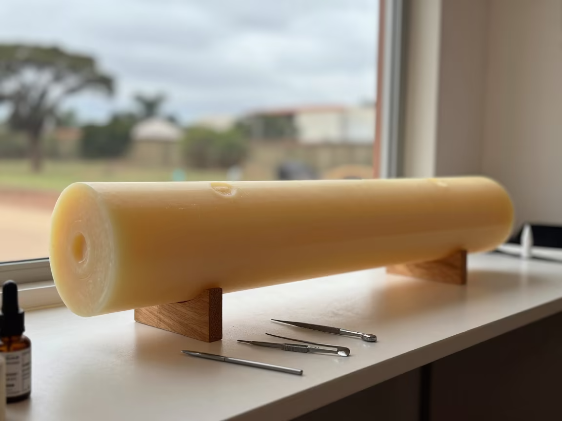 Giant Brow Wax Bin in Campo Grande Studio in inside a nail studio in Campo Grande