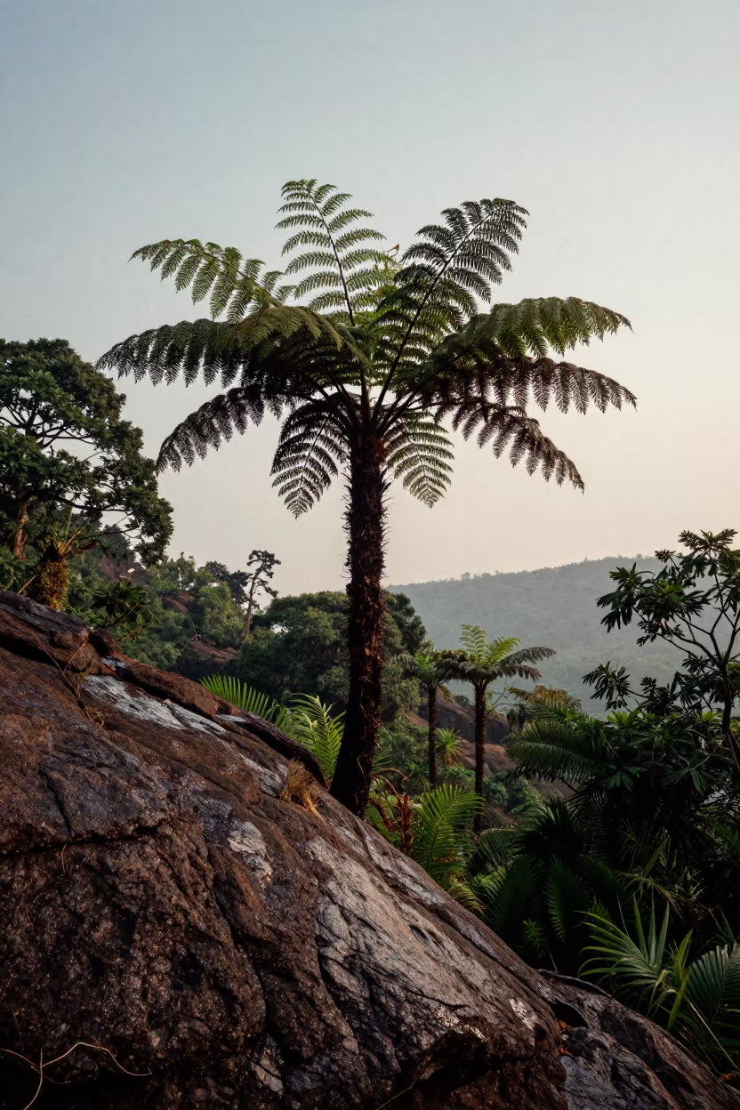 Giant Flower Blooms from Fern Nest in Goa Rainforest in in Goa