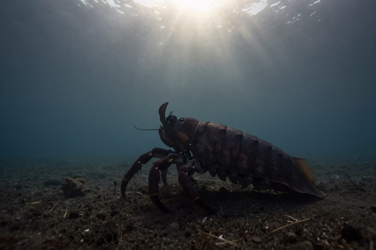 Giant Isopod Silhouette Dawn Indonesia in in Indonesia