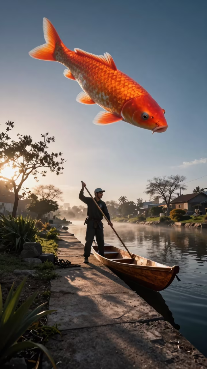 Giant Koi Floats Over Al Mokattam Punt in near Al Mokattam
