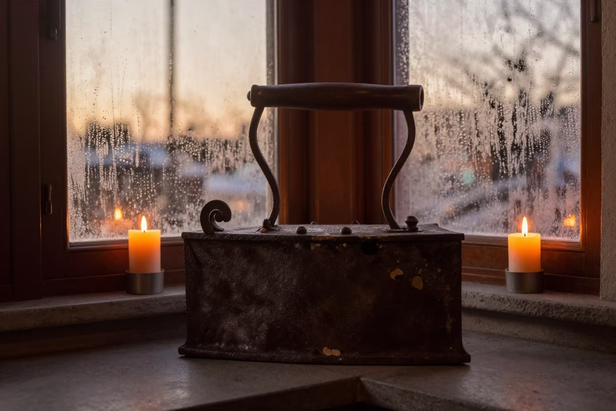 Giant Scroll Andirons in Sunset Nook in in a breakfast nook in Monterrey