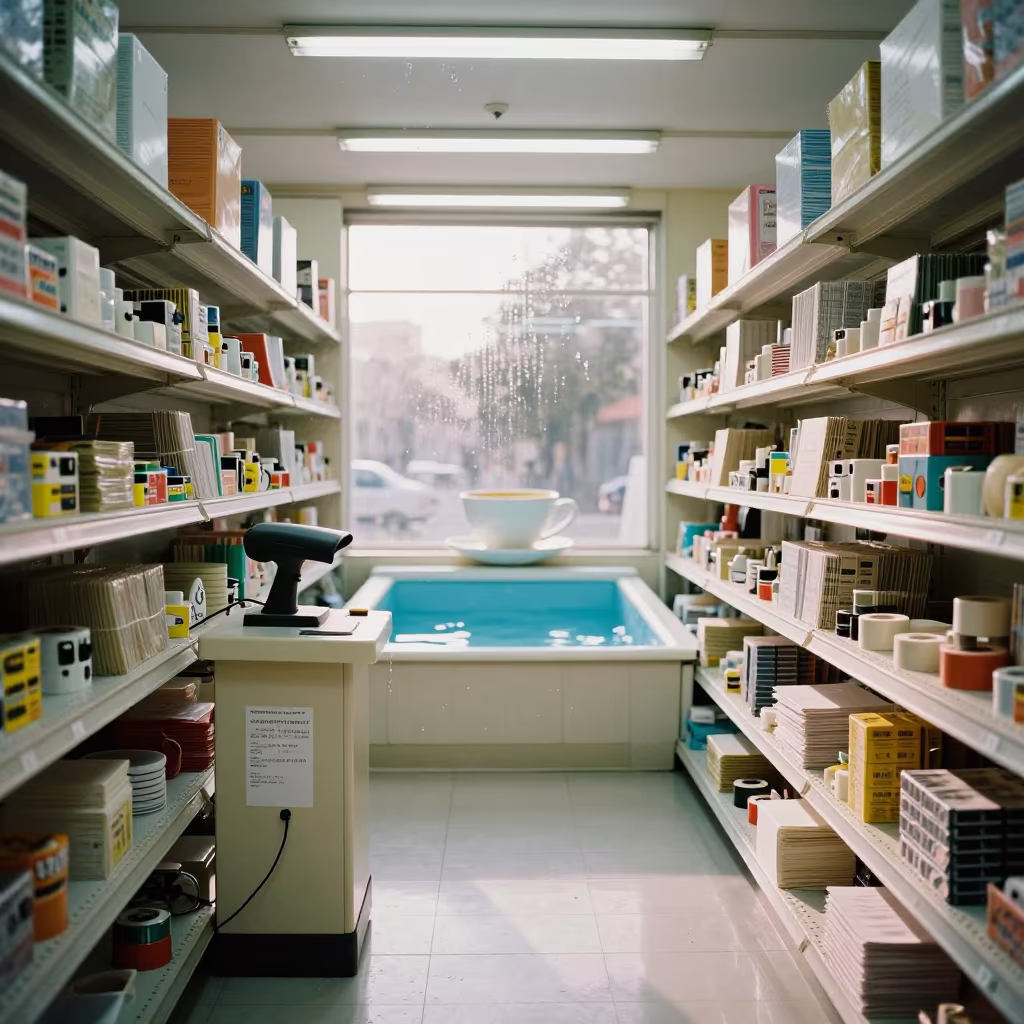 Giant Teacup in Ghaziabad Retail Aisle in inside a bright retail aisle in Ghaziabad
