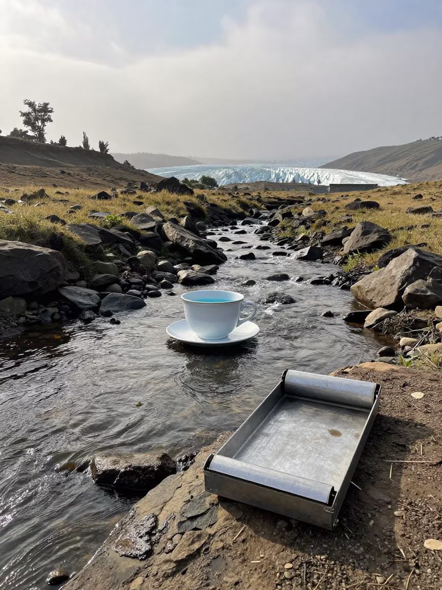 Giant Teacup Pool Above Entoto Stream in above a glacial stream near Entoto, Addis Ababa