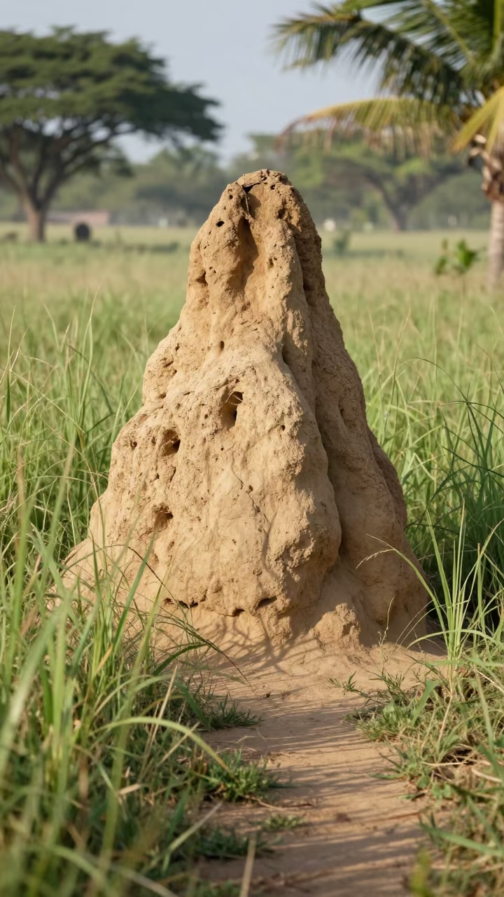 Giant Termite Mound on Savanna Trail in along a game trail near Albuquerque