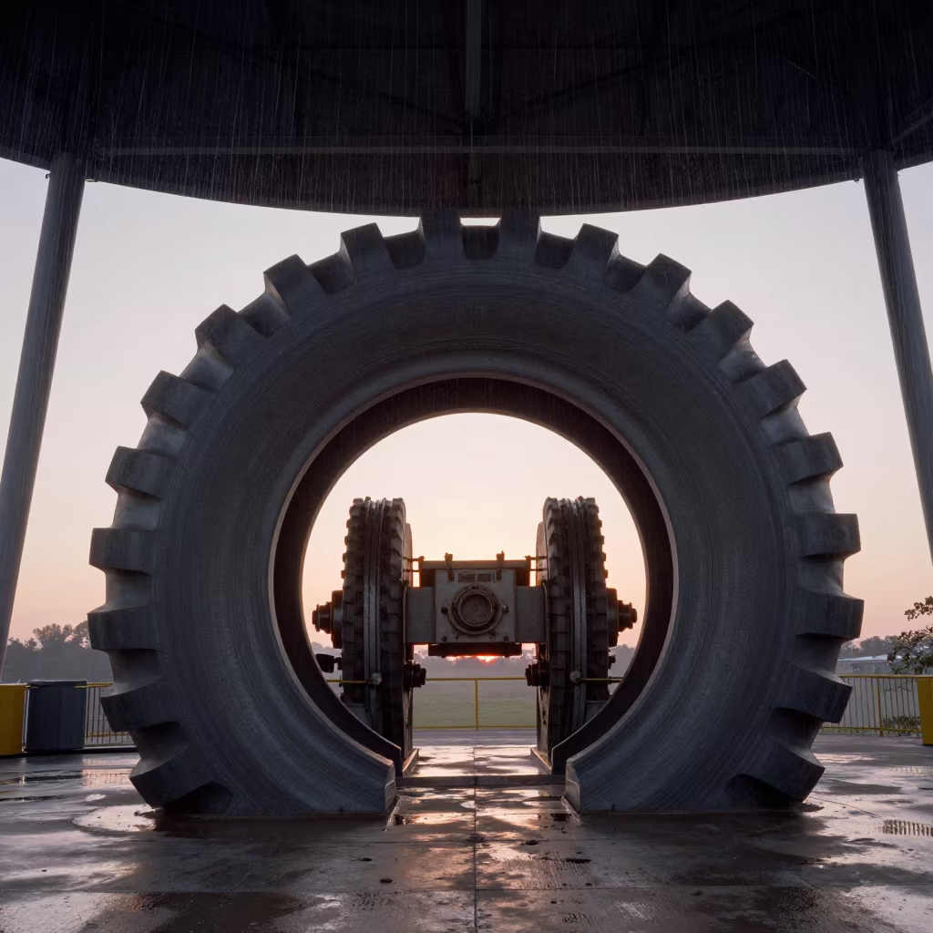 Giant Tire Molds in Wellington Grain Elevator in inside a grain elevator near Wellington