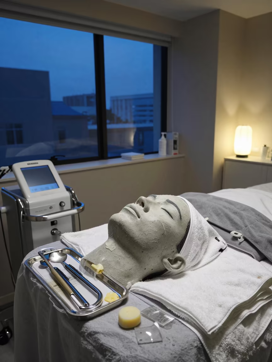 Giant Wax Tray in Fukuoka Beauty Room in inside a skincare treatment room in Fukuoka
