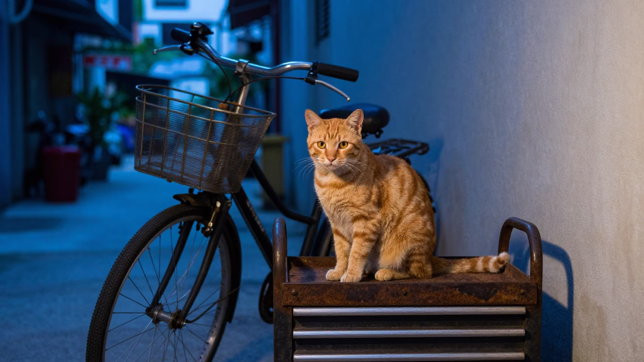 Ginger Cat in Kuala Lumpur in in Kuala Lumpur, Malaysia