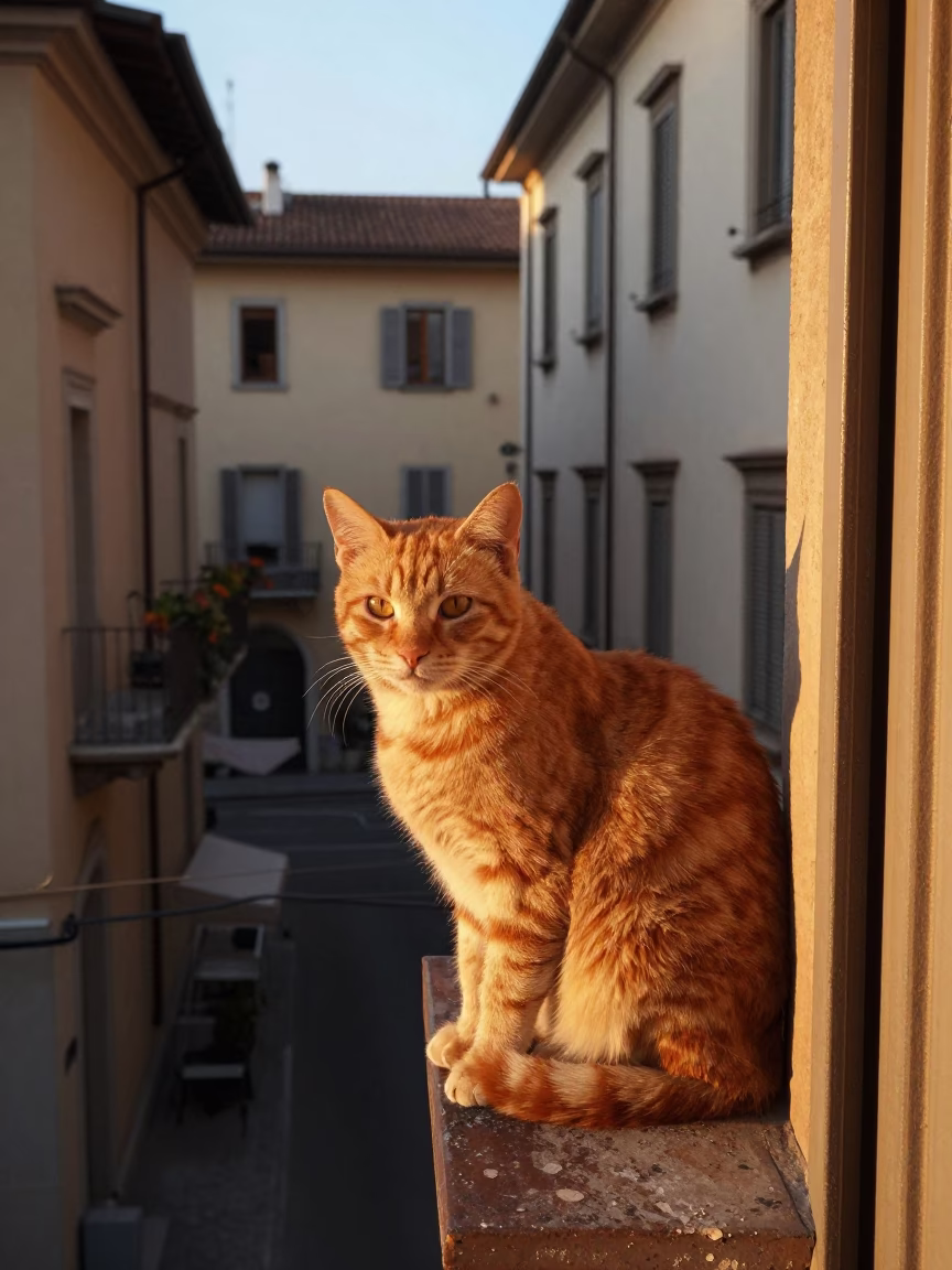 Ginger Cat in Milan in in Milan, Italy