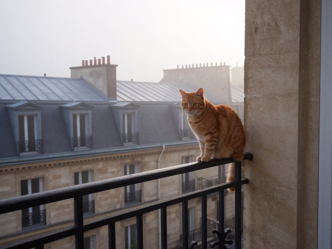 Ginger Cat in Paris in in Paris, France