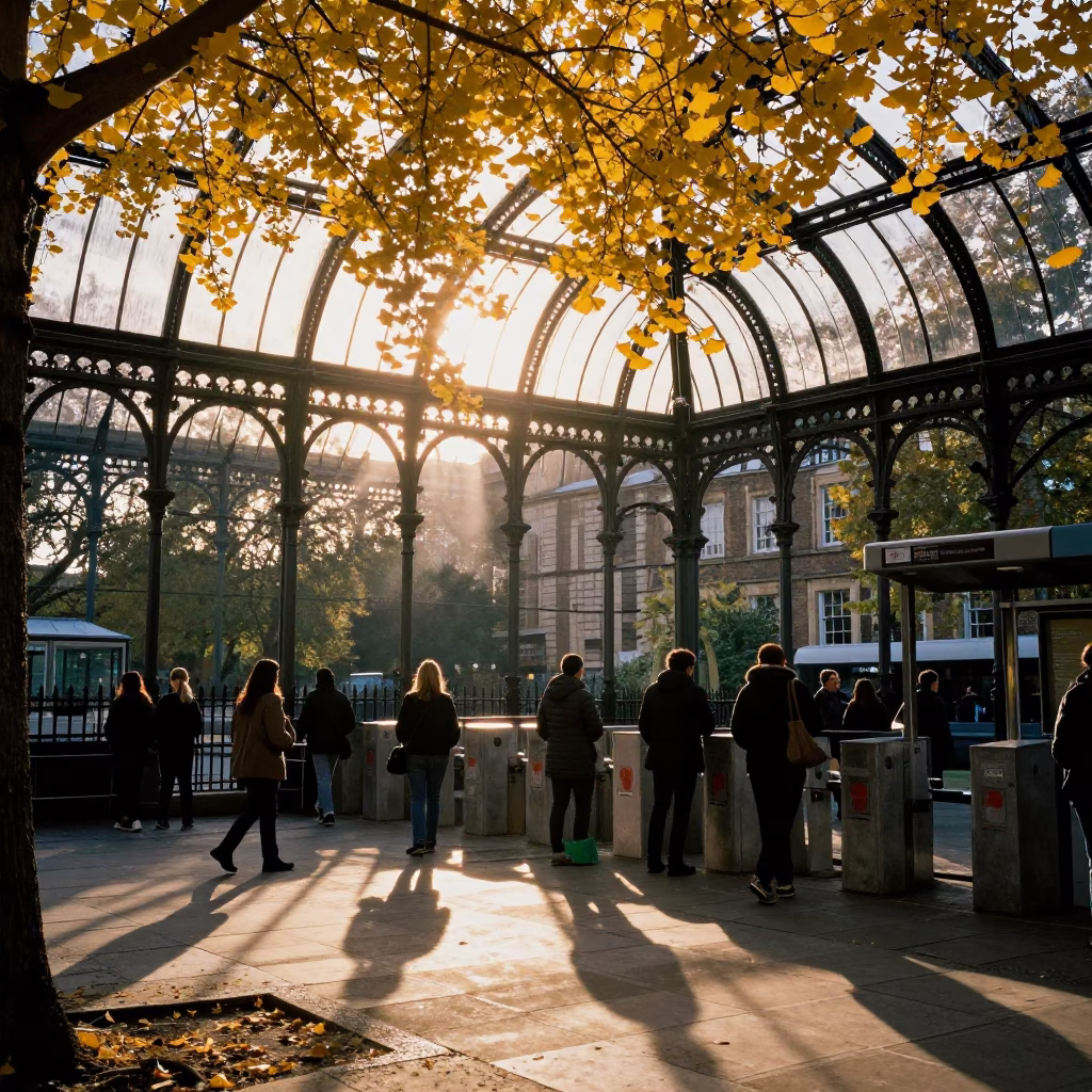 Ginkgo Leaves in Bristol at Golden Hour in in Bristol, United Kingdom